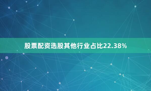 股票配资选股其他行业占比22.38%
